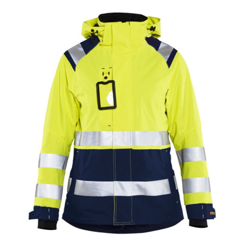 BLAKLADER Jacket | 4904 Womens High Vis Yellow /Navy Blue Jacket Waterproof with Reflective Tape in Polyester