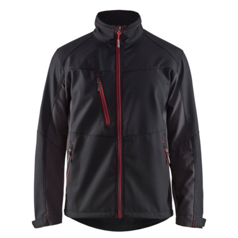 BLAKLADER Jacket | 4950 Mens Black /Red Jacket with Full Zip in Softshell