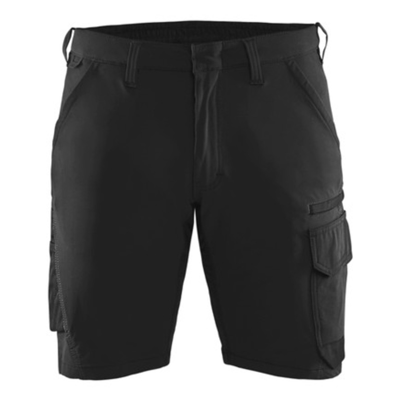 BLAKLADER Shorts | 1423 Mens Industry Stretch Black Shorts with Scratch Free 4-Way Stretch