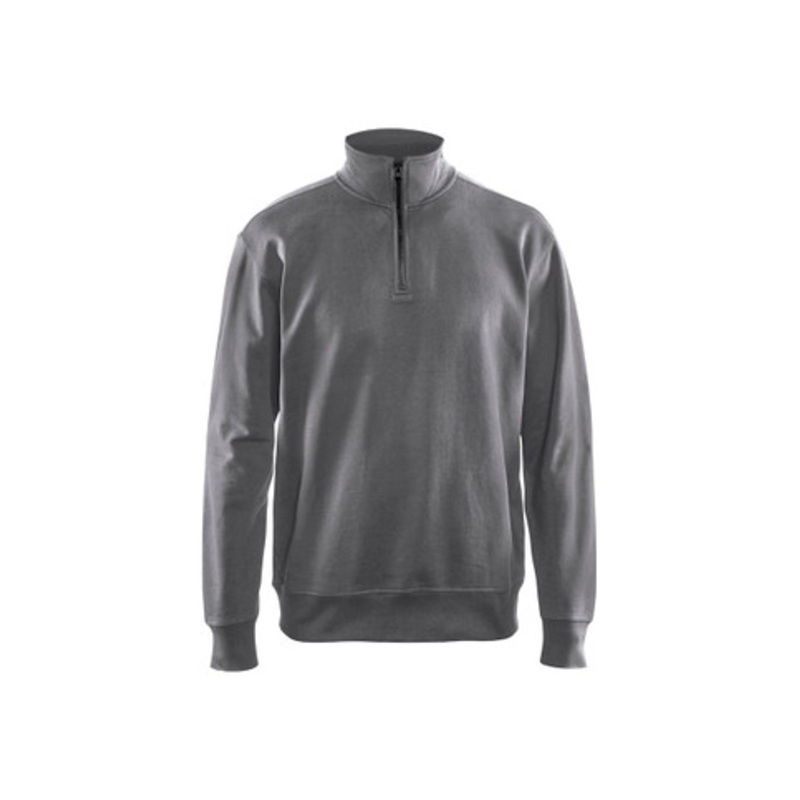 BLAKLADER Sweater | 3369  Grey 1/4 Zip Collared Sweater in Cotton