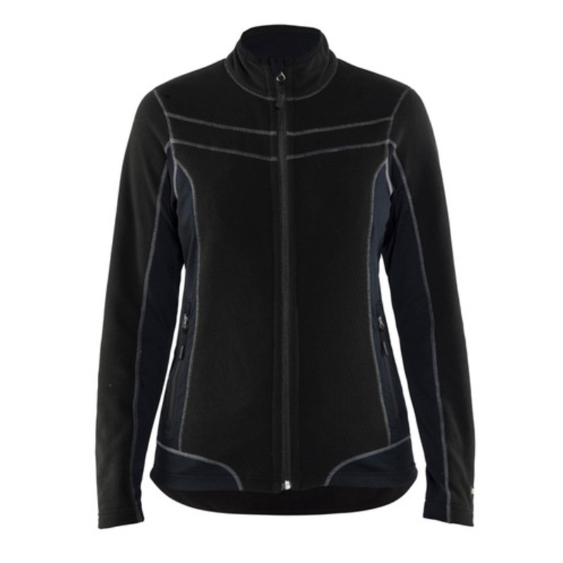 BLAKLADER Sweater Jacket | 4924 Womens Black Sweater Jacket Full Zip in Polyester Fleece