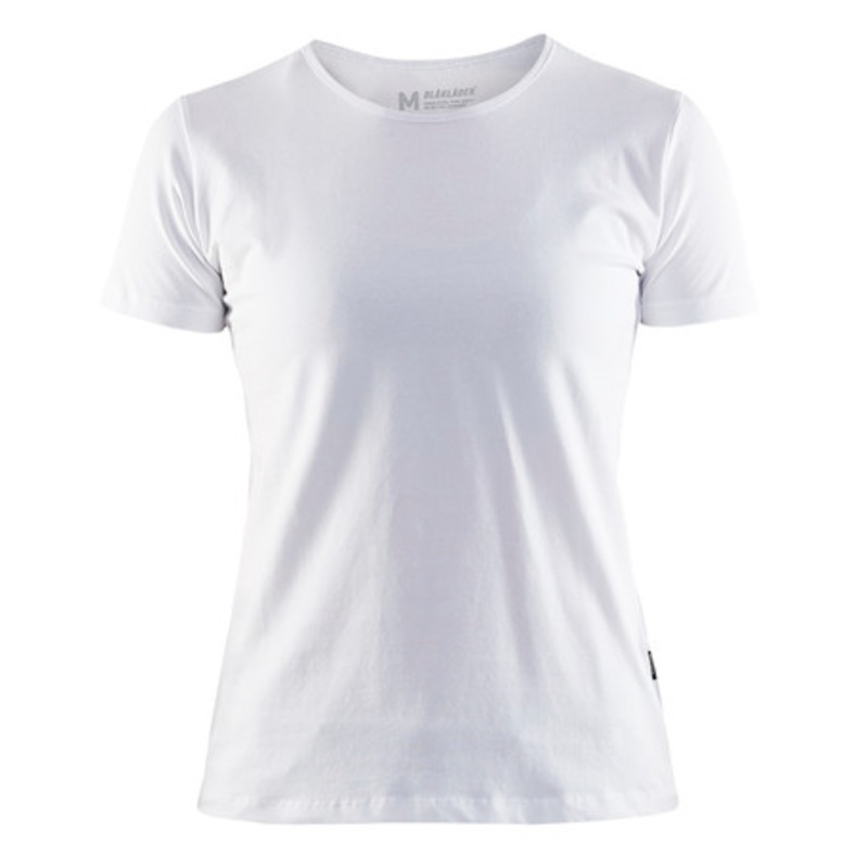 BLAKLADER T-Shirt | 3304 White Womens T-Shirt with Round Neck and Slim Fit in Cotton