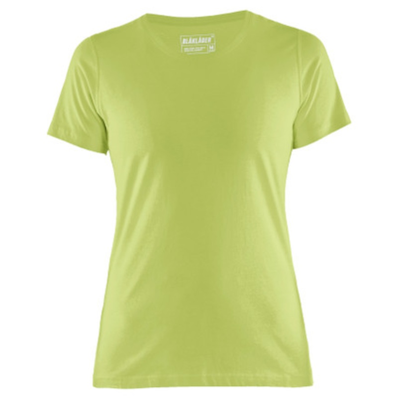 BLAKLADER T-Shirt | 3334 Lime Green Womens T-Shirt with Round Neck and Classic Fit in Cotton