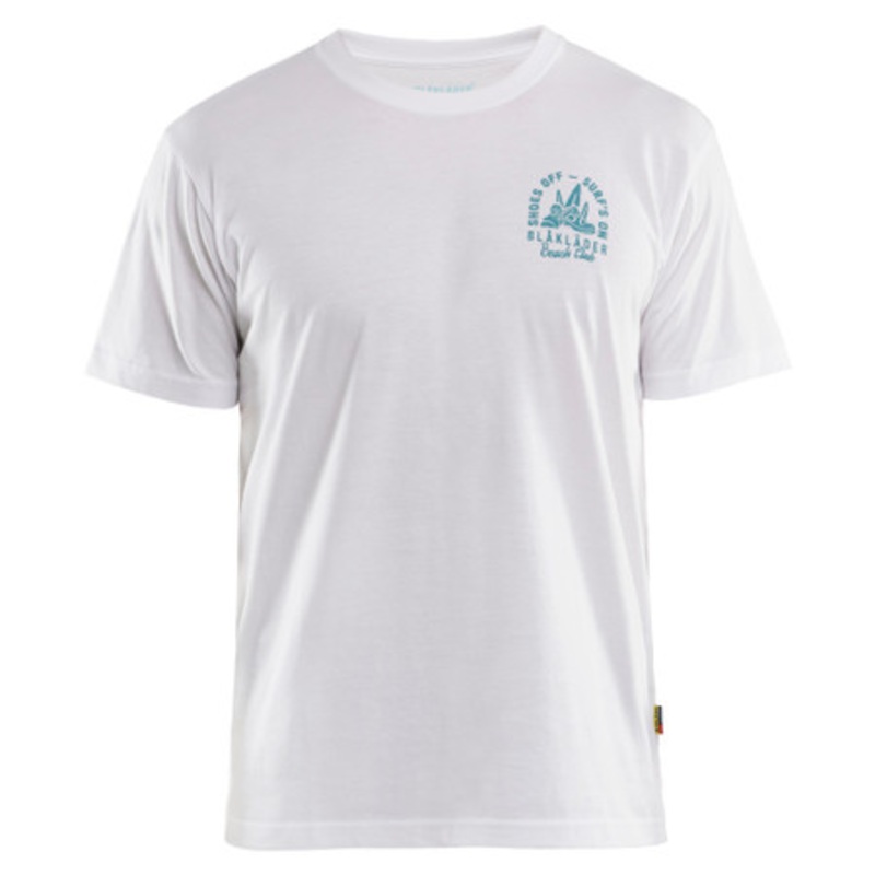 BLAKLADER T-Shirt  | 9419 Mens White BEACH CLUB T-Shirt in Cotton