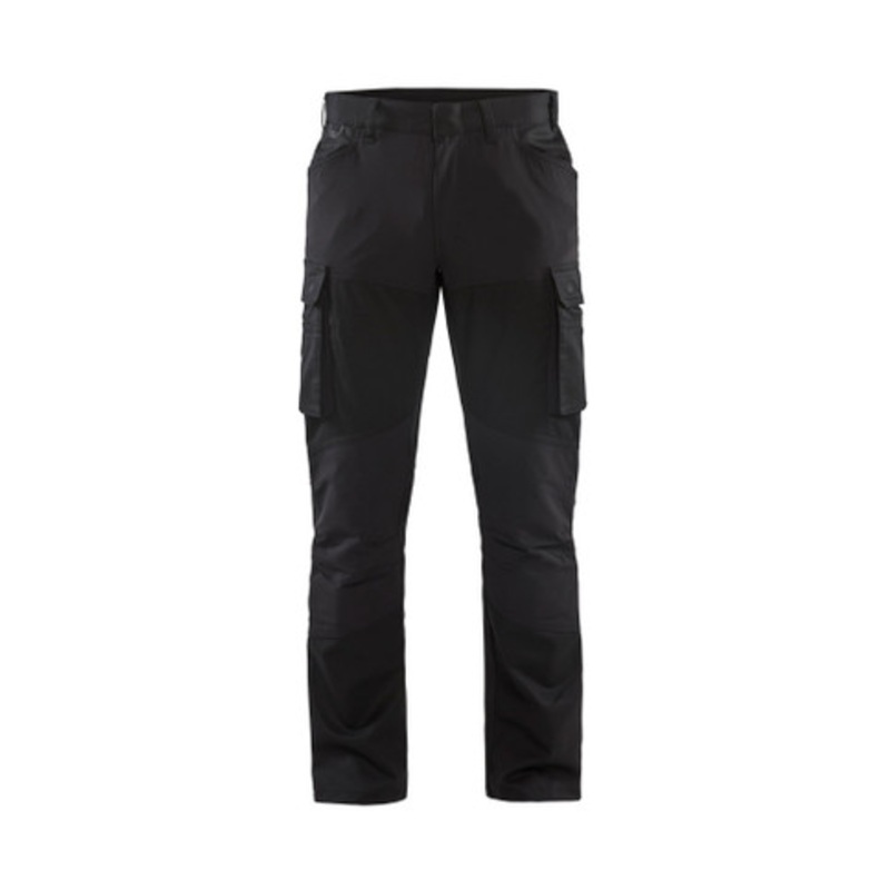 BLAKLADER Trousers | 1457 Service Black Trousers with Kneepad Pockets Scratch Free 2-Way Stretch