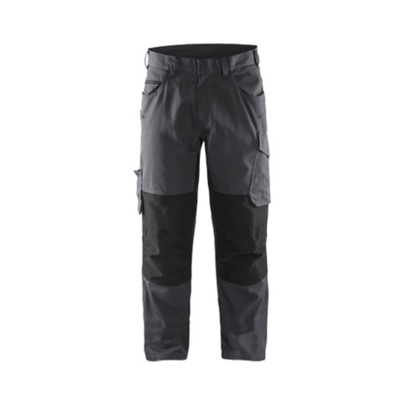 BLAKLADER Trousers | 1495 Mens Service Dark Grey Trousers with Kneepad Pockets and Rip-Stop with Stretch