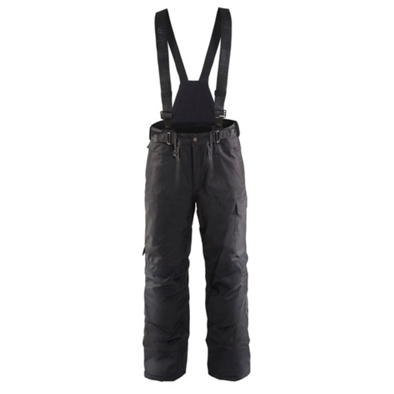 BLAKLADER Trousers | 1810 Winter Bib Black Trousers with Kneepad Pockets in Polyester Waterproof