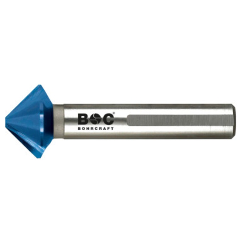 BOHRCRAFT Countersinks | 1733 HSS-E Co5% BLUE+ Coated Countersinks for Steel