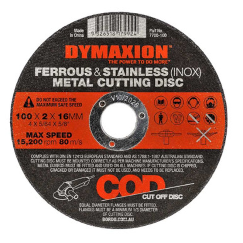 BORDO Grinding Discs | 7700 100mm 16mm Bore Grinding Discs for Metal and Stainless Steel