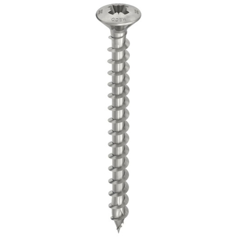 HECO Screws | 4mm Raised Countersunk Head Screws PZ2 with Full Thread in A2 304 Stainless Steel