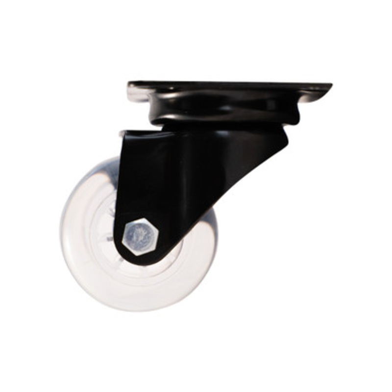 HSI Castor Wheels | DESIGNER Black Swivel Plate Transparent 50mm Castor Wheels
