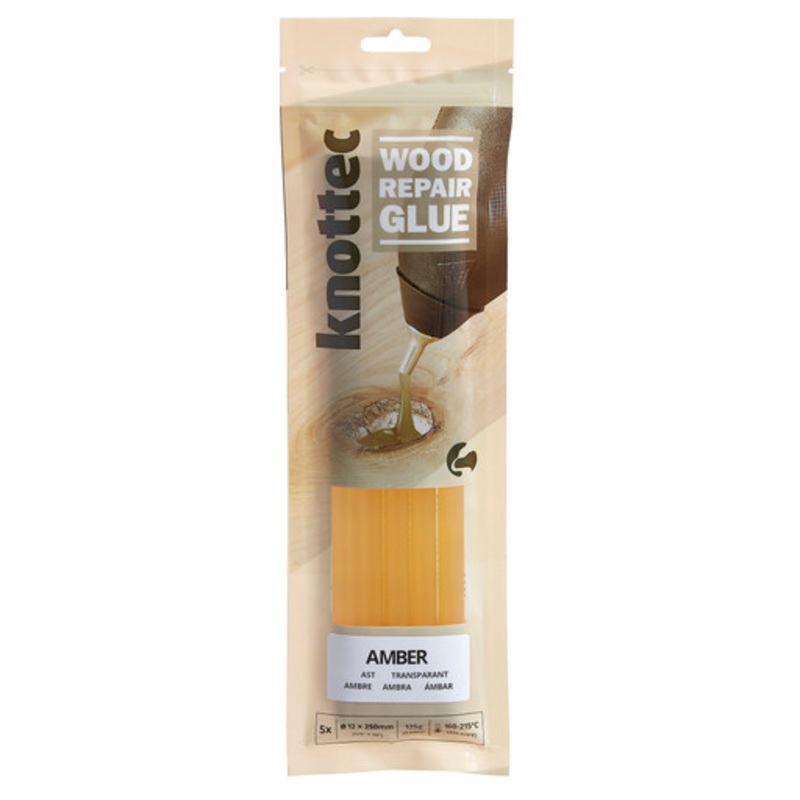 KNOTTEC Adhesives | Wood Repair Amber Therm Melt Adhesives in Pack of 5 Sticks