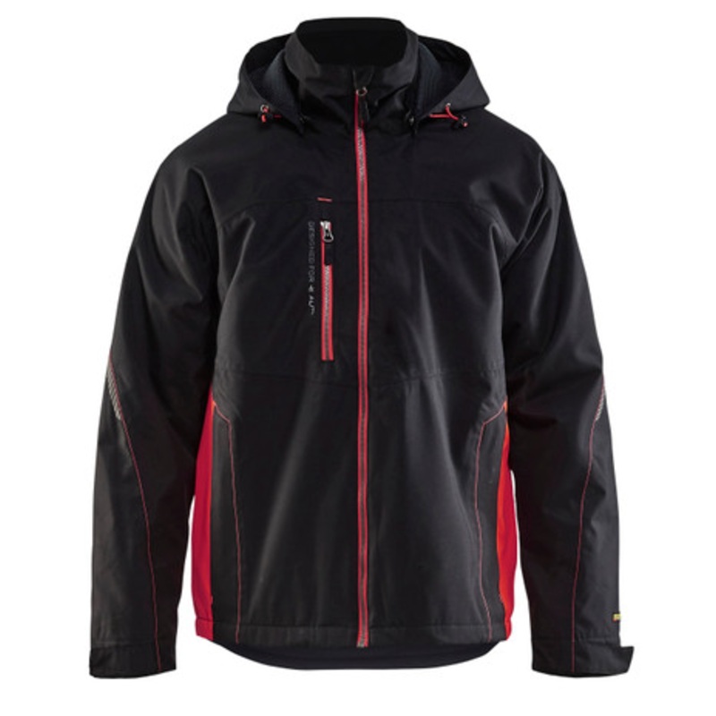 BLAKLADER Jacket | 4790 Black/Red Shell Jacket with Waterproof and Windproof in Polyester