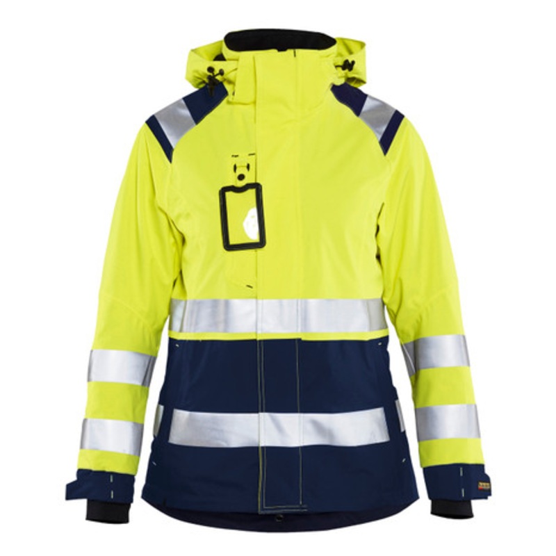 BLAKLADER Jacket | 4904 Womens High Vis Yellow /Navy Blue Jacket Waterproof with Reflective Tape in Polyester – SALE