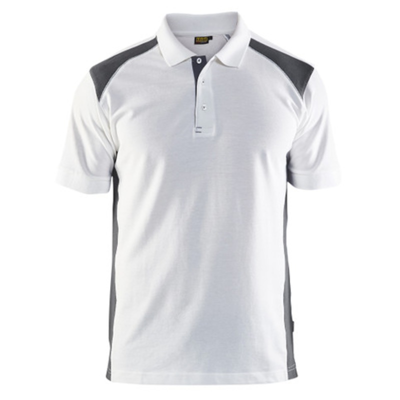 BLAKLADER Polo Shirt  | 3324 White / Dark Grey Polo Shirt with Cotton