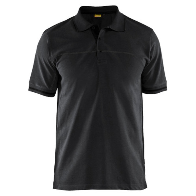 BLAKLADER Polo Shirt  | 3389 Mens Black / Dark Grey Polo Shirt with Durable Poly/Cotton Blend