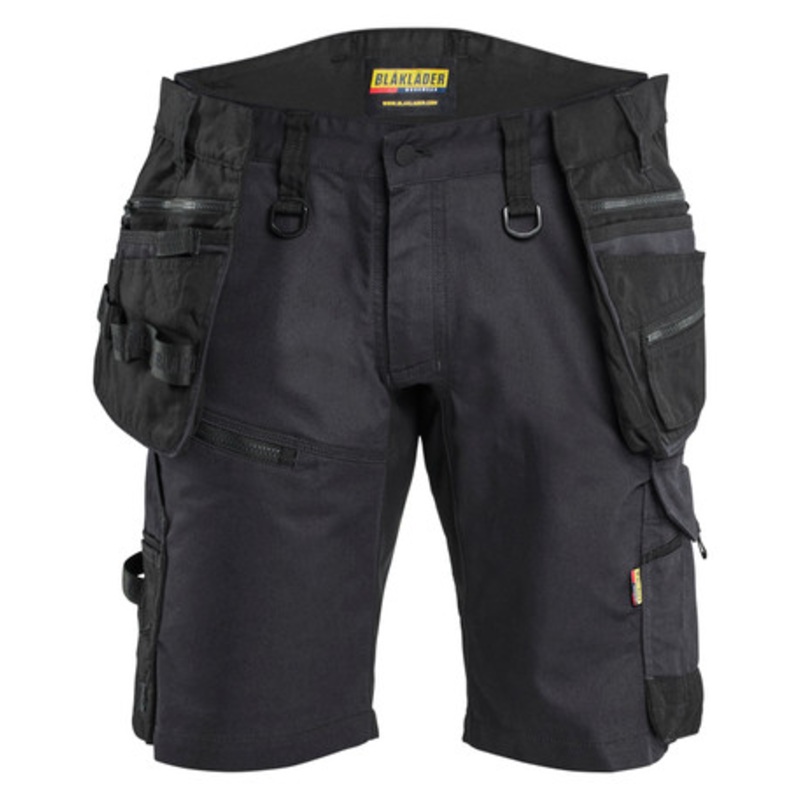 BLAKLADER Shorts | 1972 Craftsman Black Shorts with Holster Pockets in Cordura with Stretch
