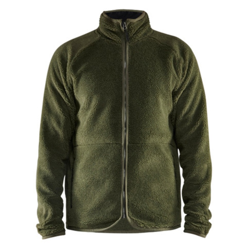 BLAKLADER Sweater Jacket | 4729 Mens Autumn Green  Fleece Sweater Jacket in Pile Lining