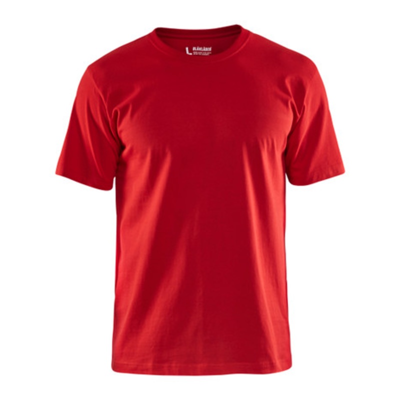 BLAKLADER T-Shirt | 3300 Red T-Shirt with Round Neck and Classic Fit in Cotton