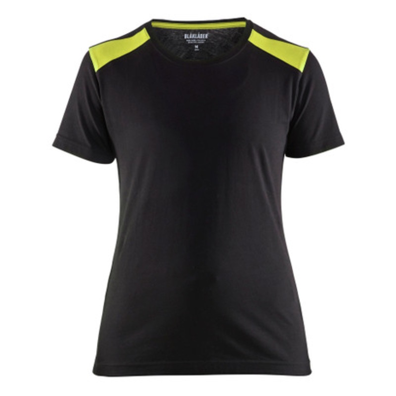 BLAKLADER T-Shirt | 3479 Womens Black / Yellow Two Tone T-Shirt with Cotton