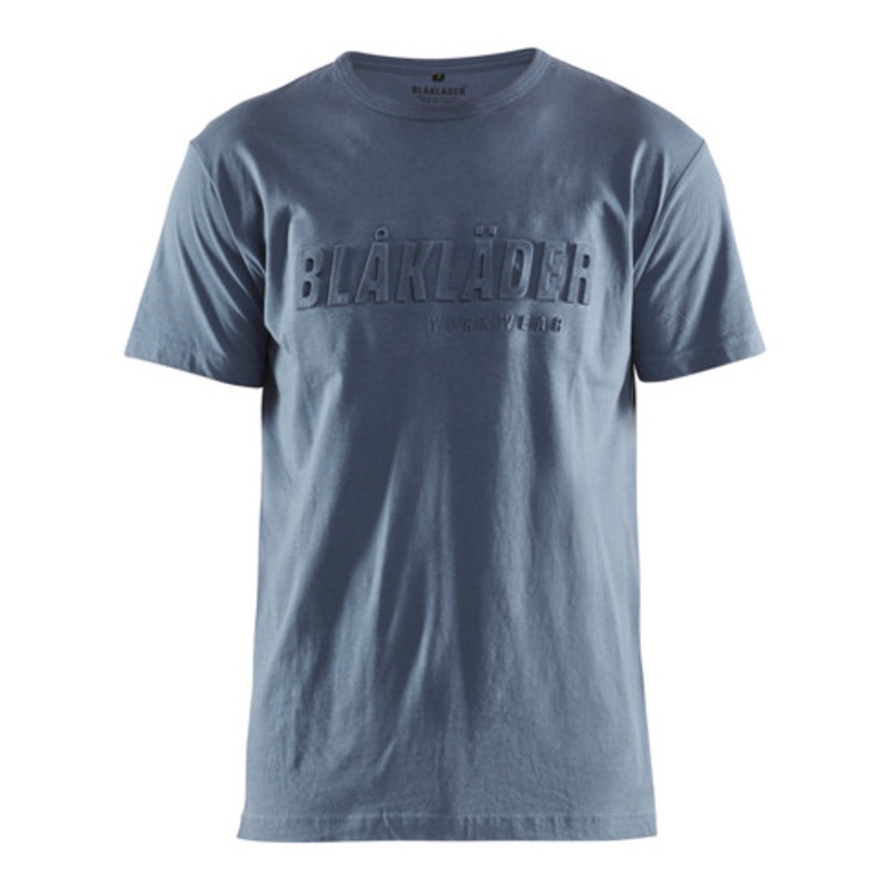 BLAKLADER T-Shirt  | 3531 Mens Numb Blue 3D Logo T-Shirt in Cotton