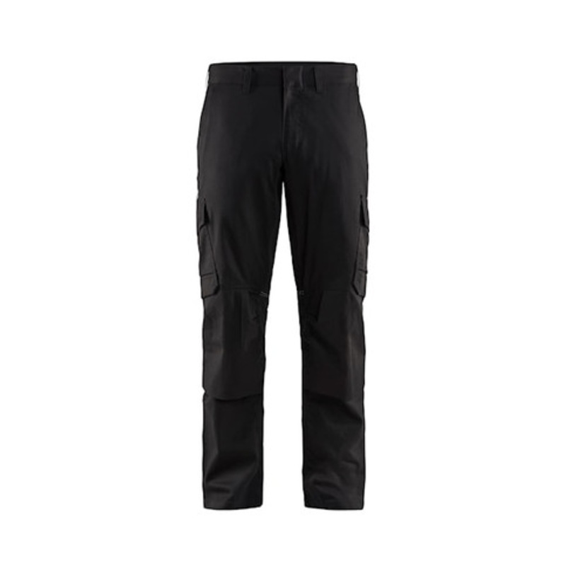 BLAKLADER Trousers | 1448 Industry Black Trousers with Kneepad Pockets and Scratch Free 2-Way Stretch
