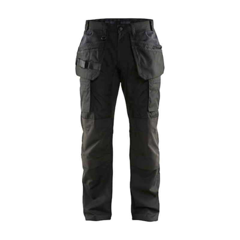 BLAKLADER Trousers | 1469 Mens Industry Black Trousers with Kneepad Pockets and Holster Pockets Durable Poly/Cotton Blend