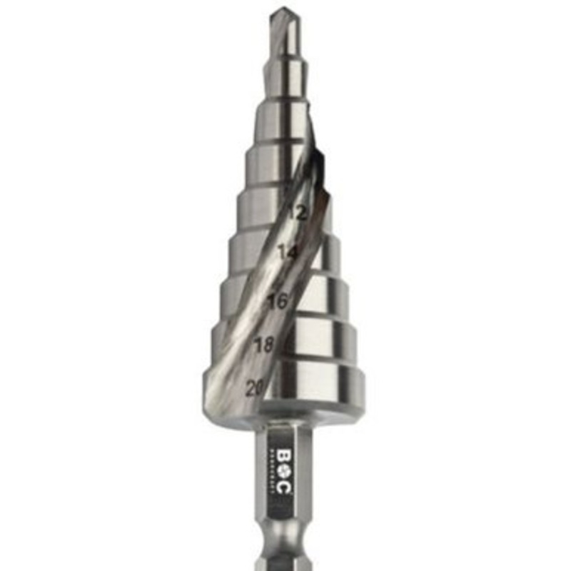 BOHRCRAFT Drill Bits | 1760-1/4 HSS Step Drill Bits iwith 1/4 Shank n Steel