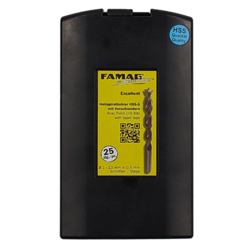 FAMAG Drill Bits | 1594 Brad Point Drill Bits Set  1 – 13 mm in 0.5 mm Increments