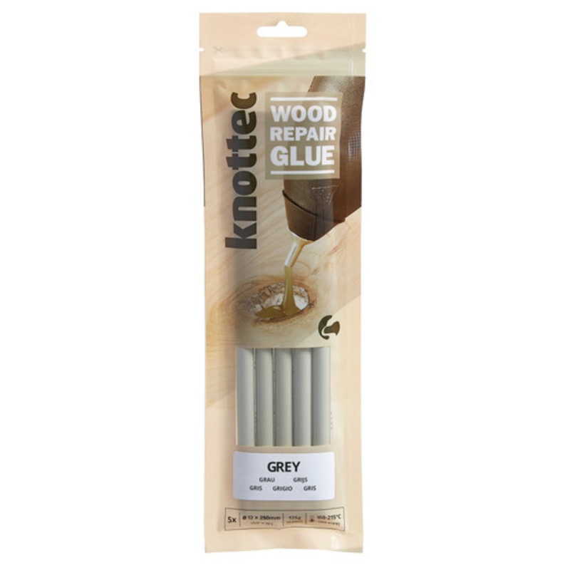 KNOTTEC Adhesives | Wood Repair Grey Therm Melt Adhesives Pack of 5 Sticks