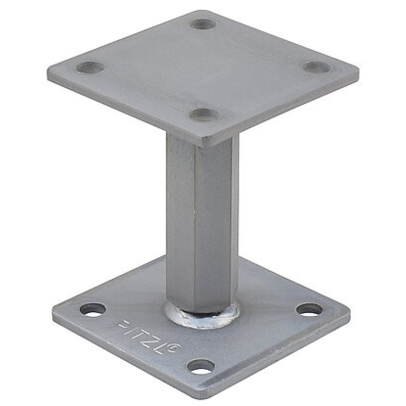 PITZL Post Base | R/L Adjustable Post Square Base with M20 Thread