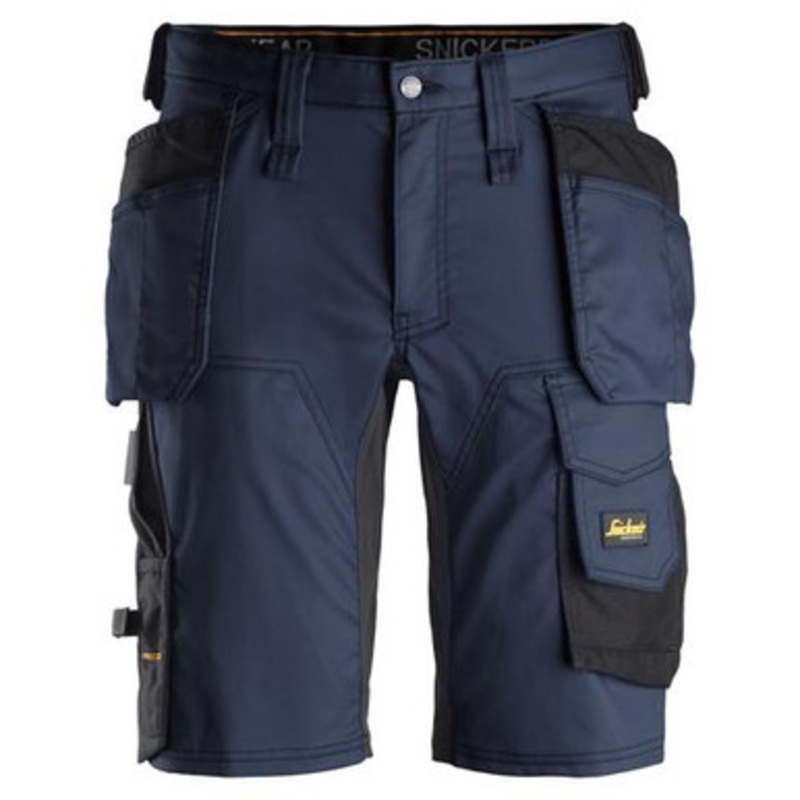 SNICKERS Shorts | 6141 Mens Allround Work Navy Blue Shorts with Holster Pockets Cotton with Stretch