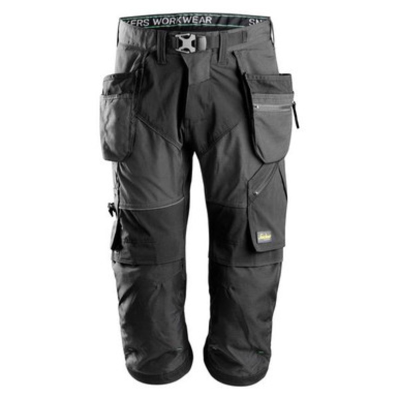 SNICKERS Shorts | 6905 Flexi Work Steel Grey Pirates Shorts with Kneepad Pockets and Holster Pockets Cordura with Stretch