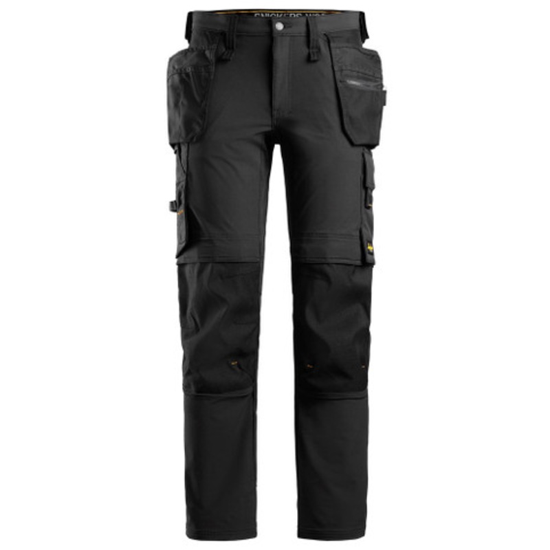 SNICKERS Trousers | 6271 Black AllroundWork Trousers with Holster Pockets and Kneepad Pockets in 4-Way Stretch