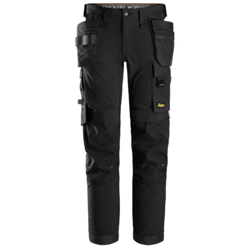 SNICKERS Trousers | 6275 Black AllroundWork Trousers with Holster Pockets and Kneepad Pockets in 4-Way Stretch