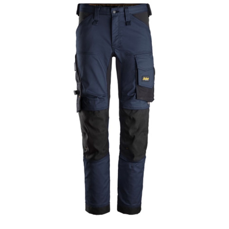SNICKERS Trousers | 6341 Navy Blue AllroundWork Trousers with Kneepad Pockets and in 2-Way Stretch