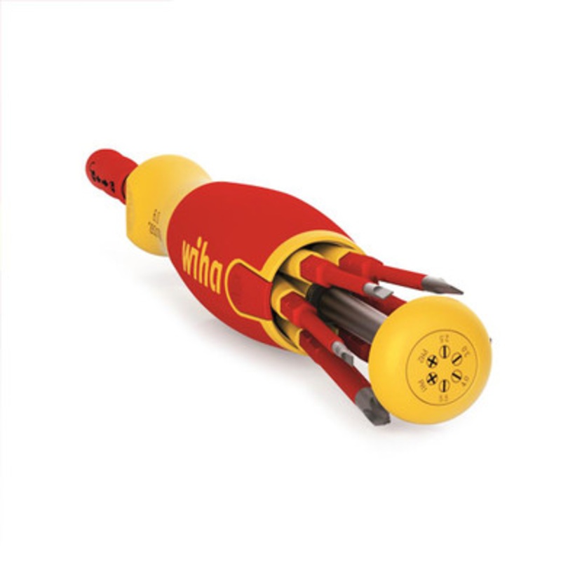 WIHA Screwdriver | Slotted/Phillips VDE 8 pc SlimFix Screwdriver with LiftUp Bit Holder