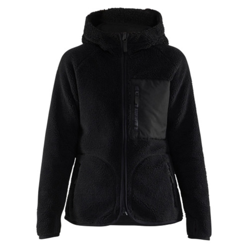 BLAKLADER Hoodie Jacket | 4727 Womens Black Jacket Hood and Extended Back in Pile Lining