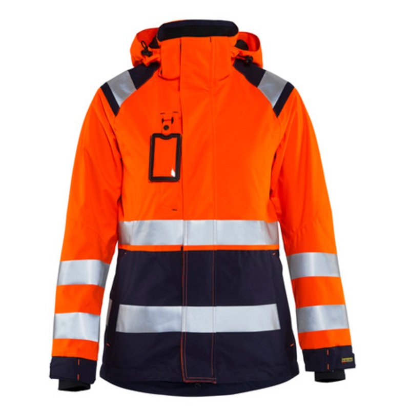 BLAKLADER Jacket | 4904 Womens High Vis Orange /Navy Blue Jacket Waterproof with Reflective Tape in Polyester
