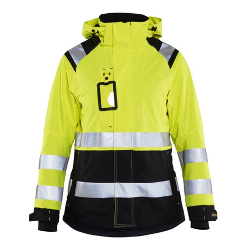 BLAKLADER Jacket | 4904 Womens High Vis Yellow /Black Jacket Waterproof with Reflective Tape in Polyester