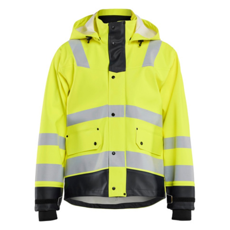 BLAKLADER Rain Jacket | 4327 High Vis Yellow / Black Craftsman Rain Jacket with Reflective Tape LEVEL 3 Waterproof