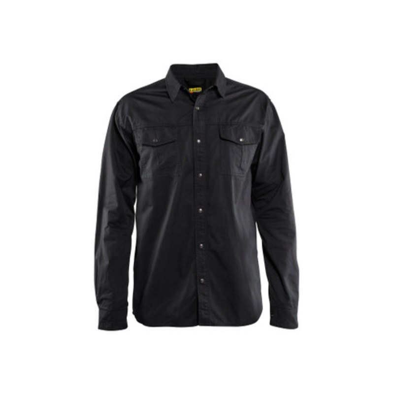 BLAKLADER Shirt  | 3297 Mens Black Long Sleeve Twill Shirt in Cotton