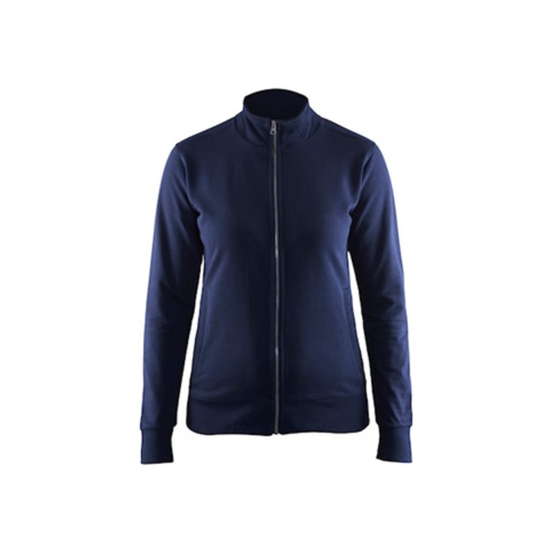 BLAKLADER Sweater Jacket | 3372 Womens Navy Blue Sweater Jacket with Full Zip in Cotton