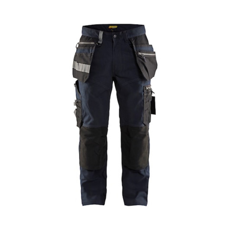 BLAKLADER Trousers | 1590  Craftsman Dark Navy Blue Trousers with Kneepad Pockets and Holster Pockets Canvas