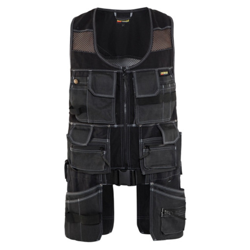 BLAKLADER Vest | 3119 Black Craftsman  Tool Vest with Holster Pockets Canvas