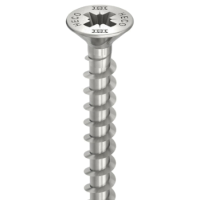 HECO Screws | 3.5mm Countersunk Head Screws PZ2 with Full Thread in A2 304 Stainless Steel