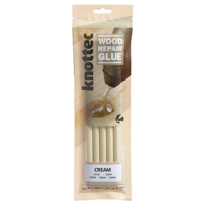 KNOTTEC Adhesives | Wood Repair Cream Therm Melt Adhesives Pack of 5 Sticks