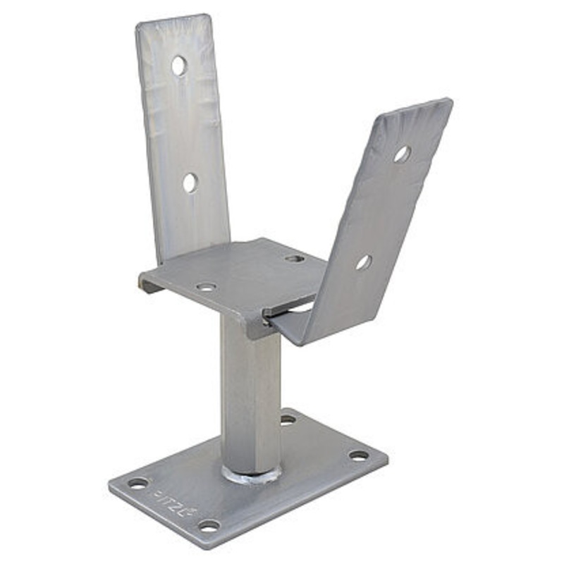 PITZL Post Base | RIGHT/LEFT Adjustable Post Base M24 Thread with 100mm Lateral Plate