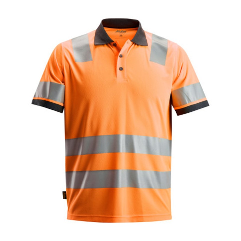 SNICKERS Polo Shirt | 2730 High Vis Orange Polo Shirt with Reflective Tape and in Polyester