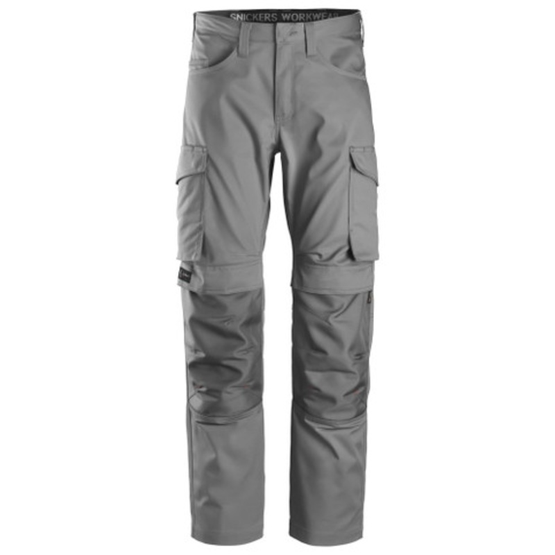 SNICKERS Trousers | 6801 Grey Service Trousers with Kneepad Pockets and in Polyester/Cotton